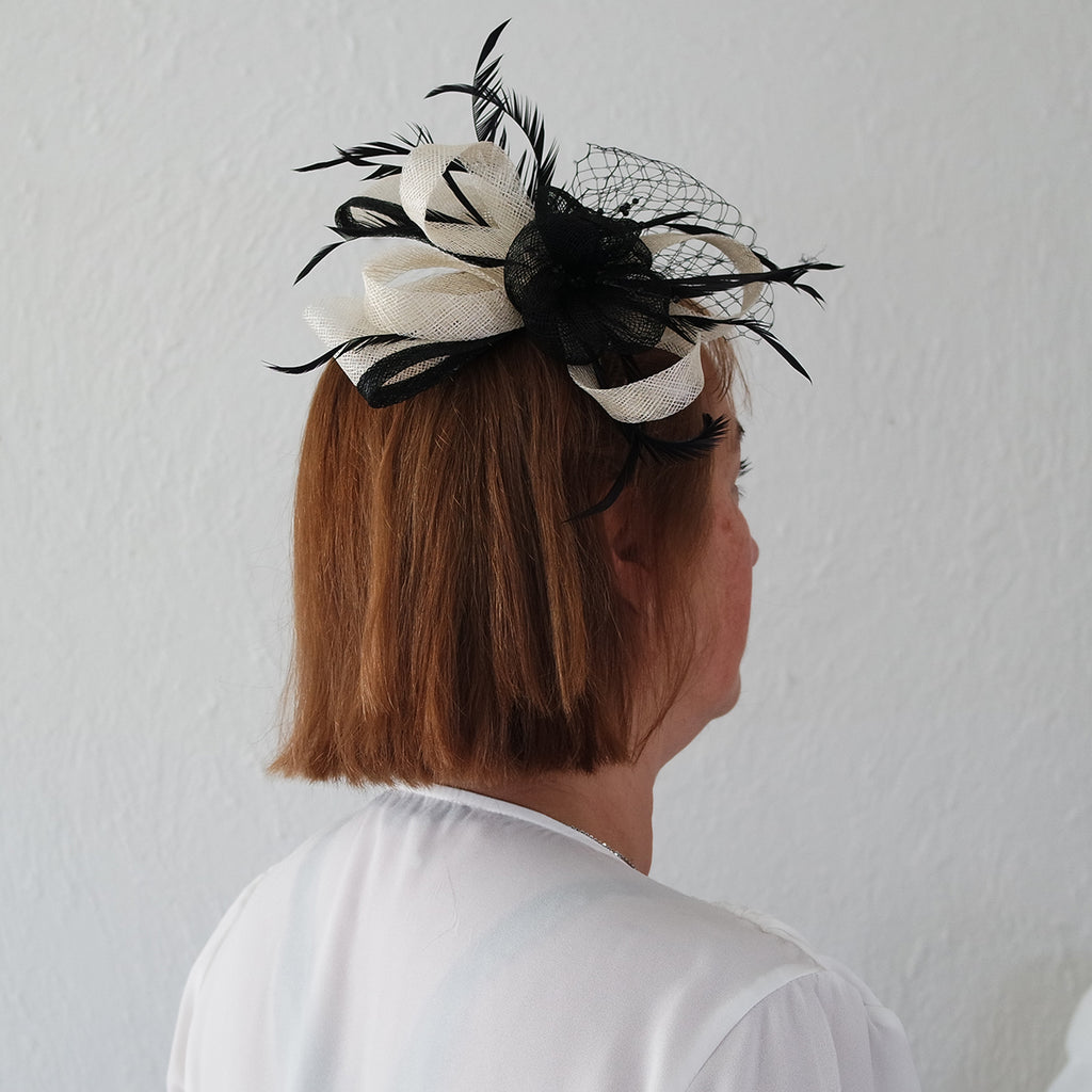 Chapeau De Cérémonie Cheri Bibi Femme – Vert Et Blanc, Taille Unique, Fait Main En France (sisal)