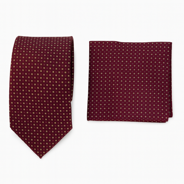 Cravate à Motifs et pochette MATHIAS