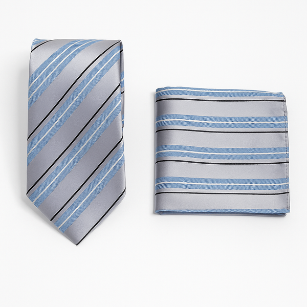 Cravate et Pochette Rayures GIOVANNI