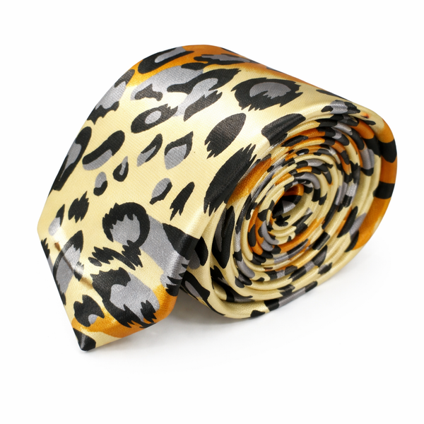 Cravate Homme Satinée Léopard – Cravate Fine Élégante