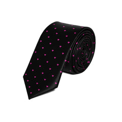Cravate Slim Motifs Cœurs Roses