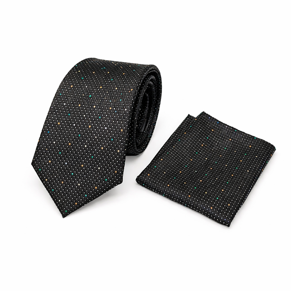 Cravate et pochette en soie LORENZO