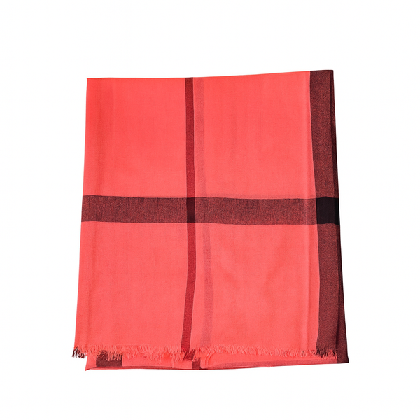 Écharpe rose orangé à carreaux