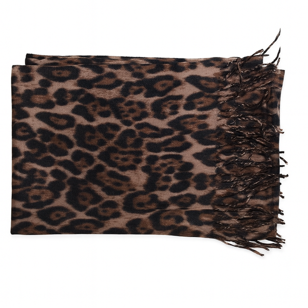 Écharpe léopard avec franges