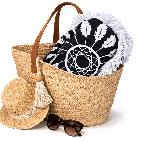 Serviette de plage ronde épaisse ALEXINE