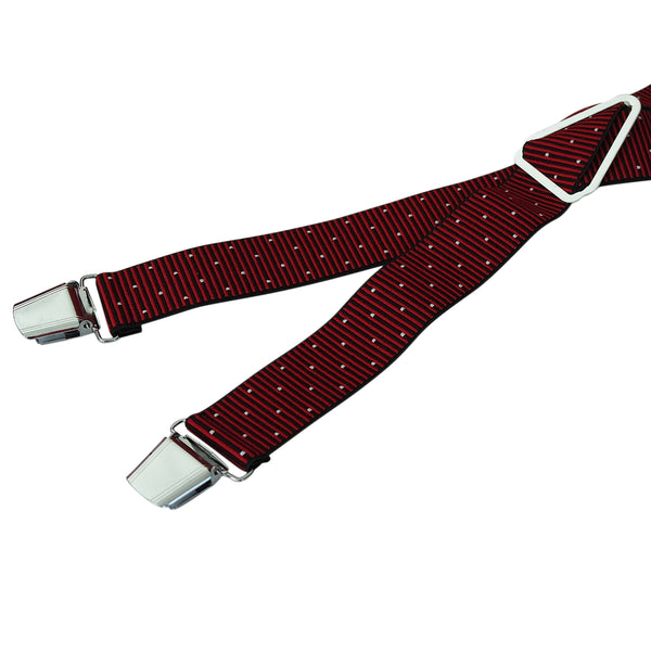 Bretelles réglables bordeaux à petits pois