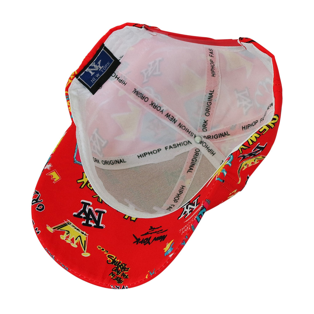 Casquette Baseball NY Jaune Fluo & Rouge – Marque Hip Hop Honour – Taille Unique – Neuf Avec Étiquette