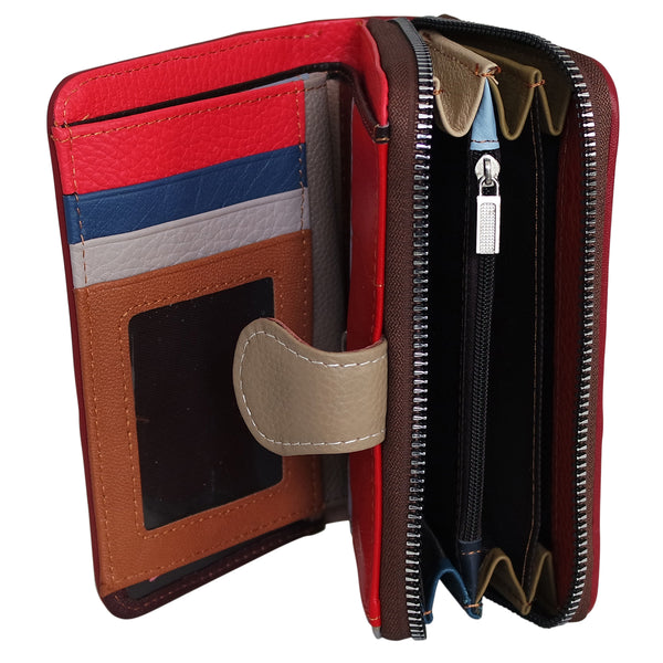 Petit portefeuille cuir patchwork Compagnon femme