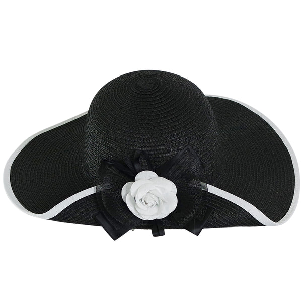 Chapeau capeline grosse fleur