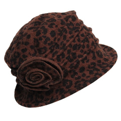 Chapeau cloche en laine Léopard