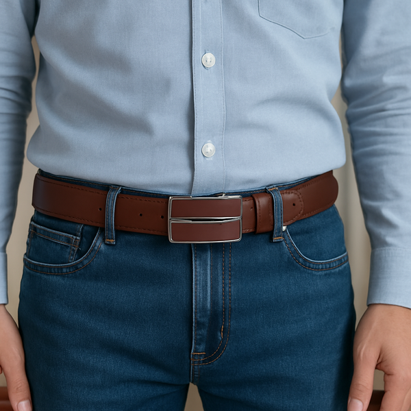 Ceinture cuir Marron et Boucle Automatique MARCO