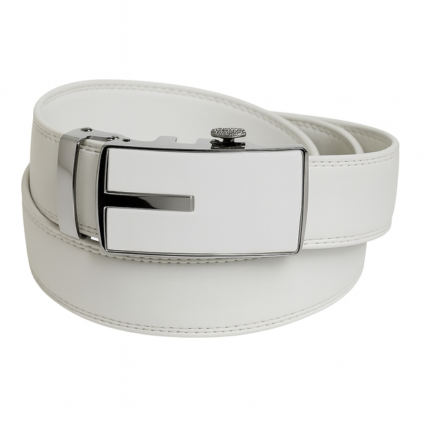 Ceinture Cuir et Boucle Automatique Chromée PIOTR