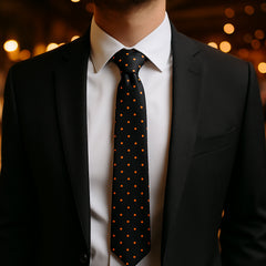 Cravate Slim à Motifs Cœurs Orange