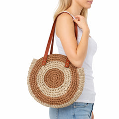 Sac rond bohème en paille