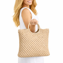 Sac cabas aspect paille ALIXIA