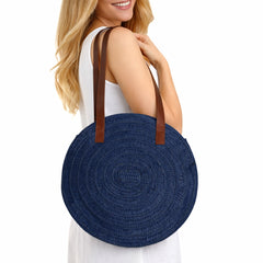 Sac rond tressé façon raphia – Cabas été anses ALIX