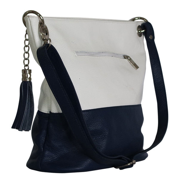 Sac a main en cuir bi color