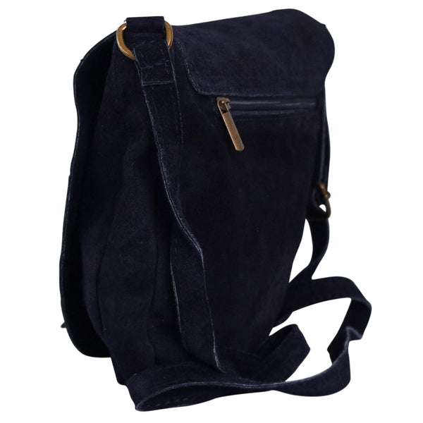 Sac bandoulière en cuir de velours