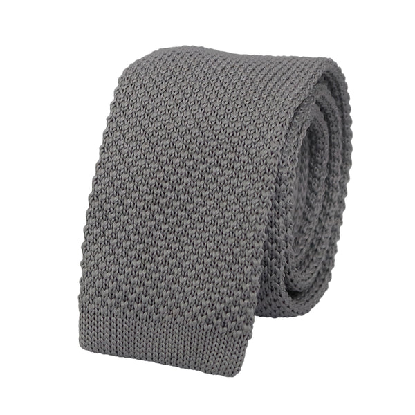 Cravate tricot uni Gris Chapeau Tendance
