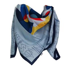Foulard Polysatin Géométrique – Carré Satiné Élégant