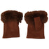 Mitaines fausse fourrure ISOTTA Camel foncé Chapeau Tendance